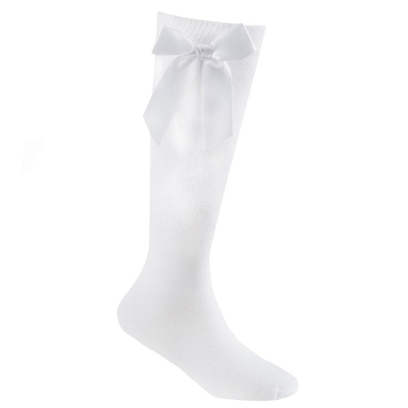 White bow socks