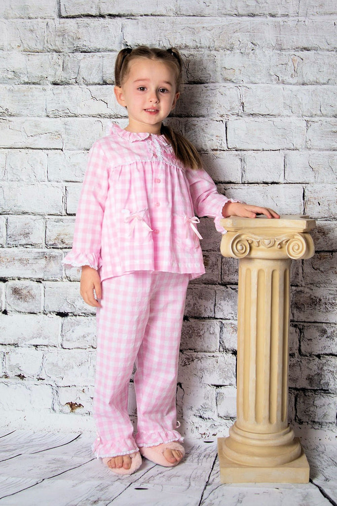 Beau KiD Pink Gingham pyjamas