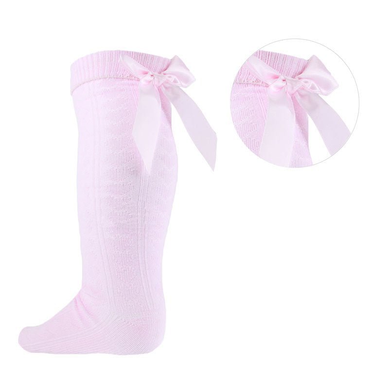 Bow pink socks