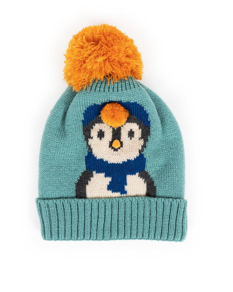 Green penguin hat and mittens