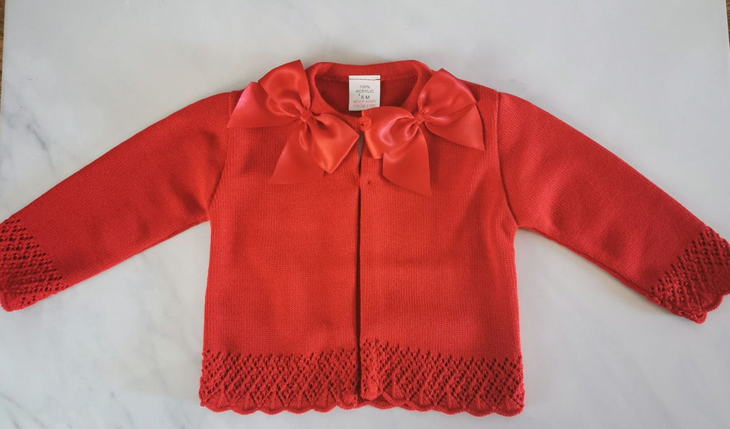 Bow red cardigan