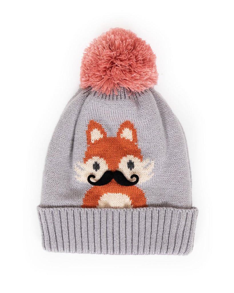 Grey foxy hat and mittens