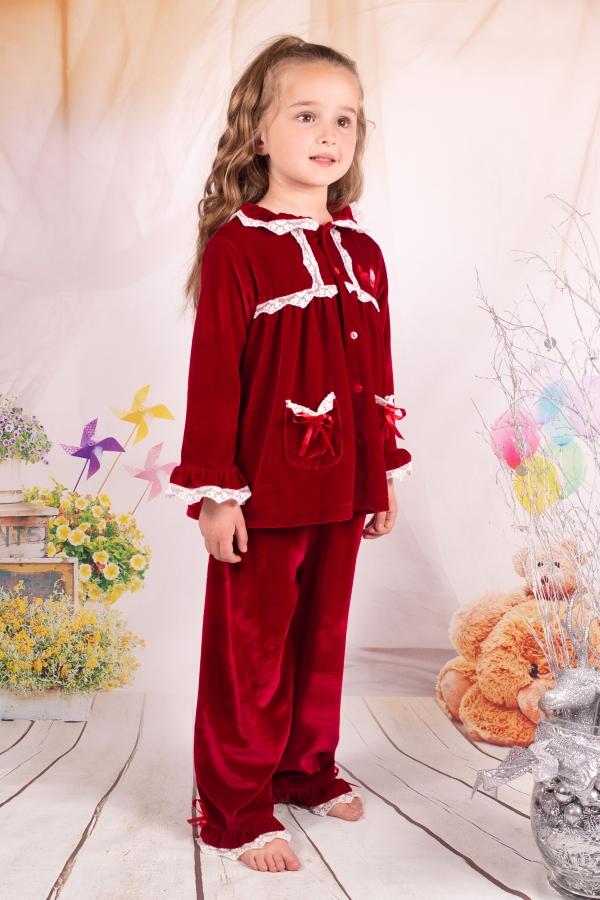 Beau KiD girls red velvet pyjamas