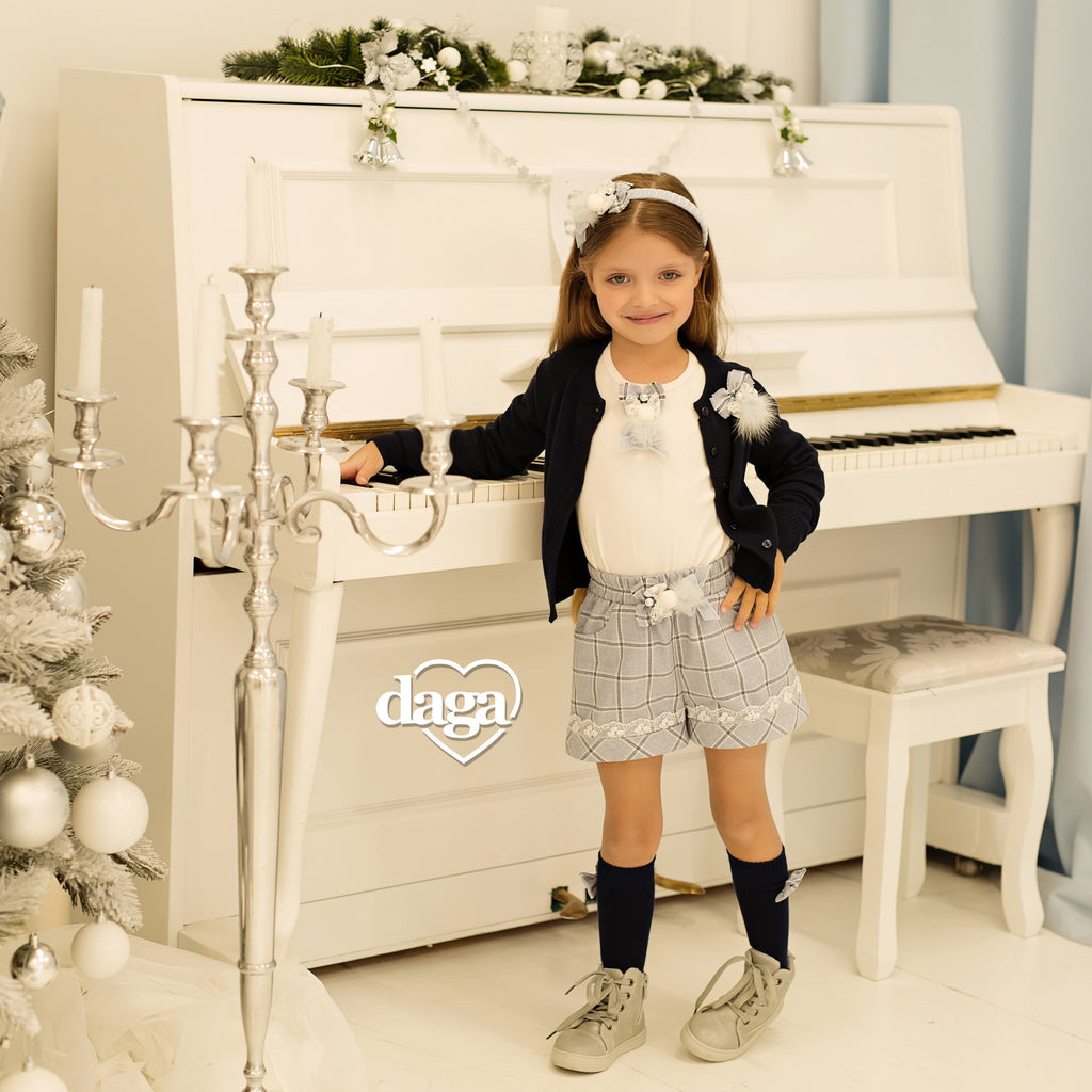 Daga Elegant Pianist Check shorts Set