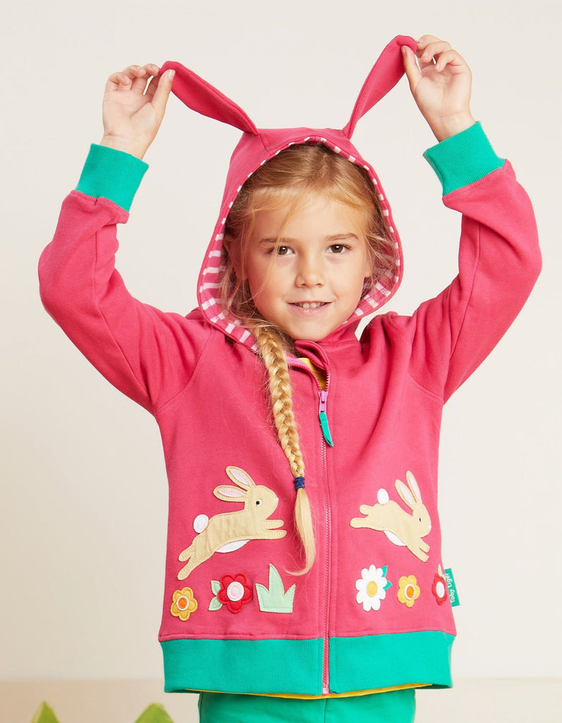Toby tiger Organic Leaping Bunny Applique Hoodie