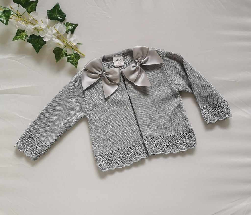 Bow grey cardigan