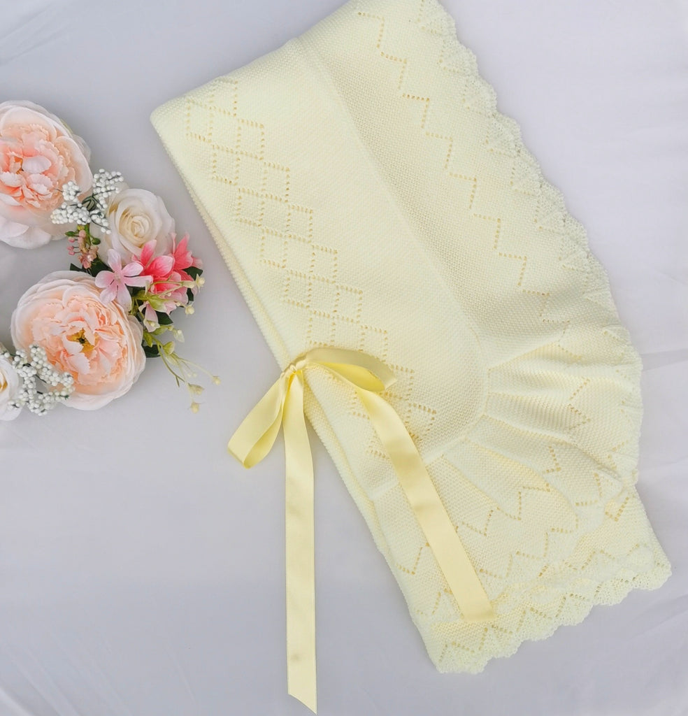 Lemon Baby Blanket with Ribbon